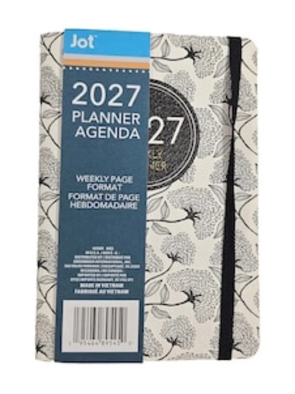 Black & White Floral 2027 Weekly Reference Pocket Planner Calendar NWT